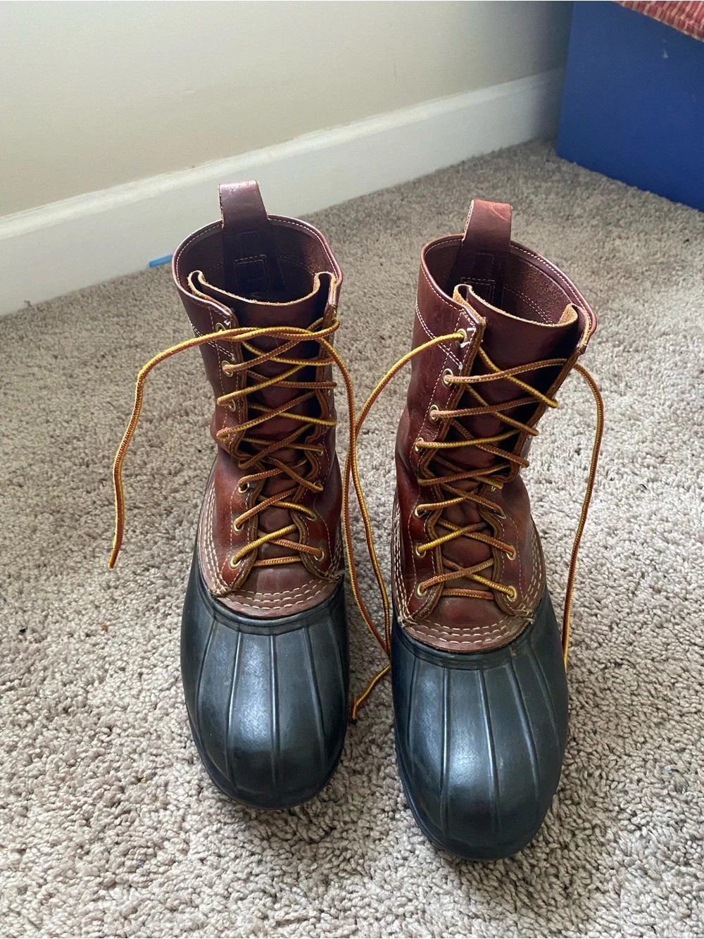 Vintage Men’s LL Bean Duck Boots with Black Rubber Toe